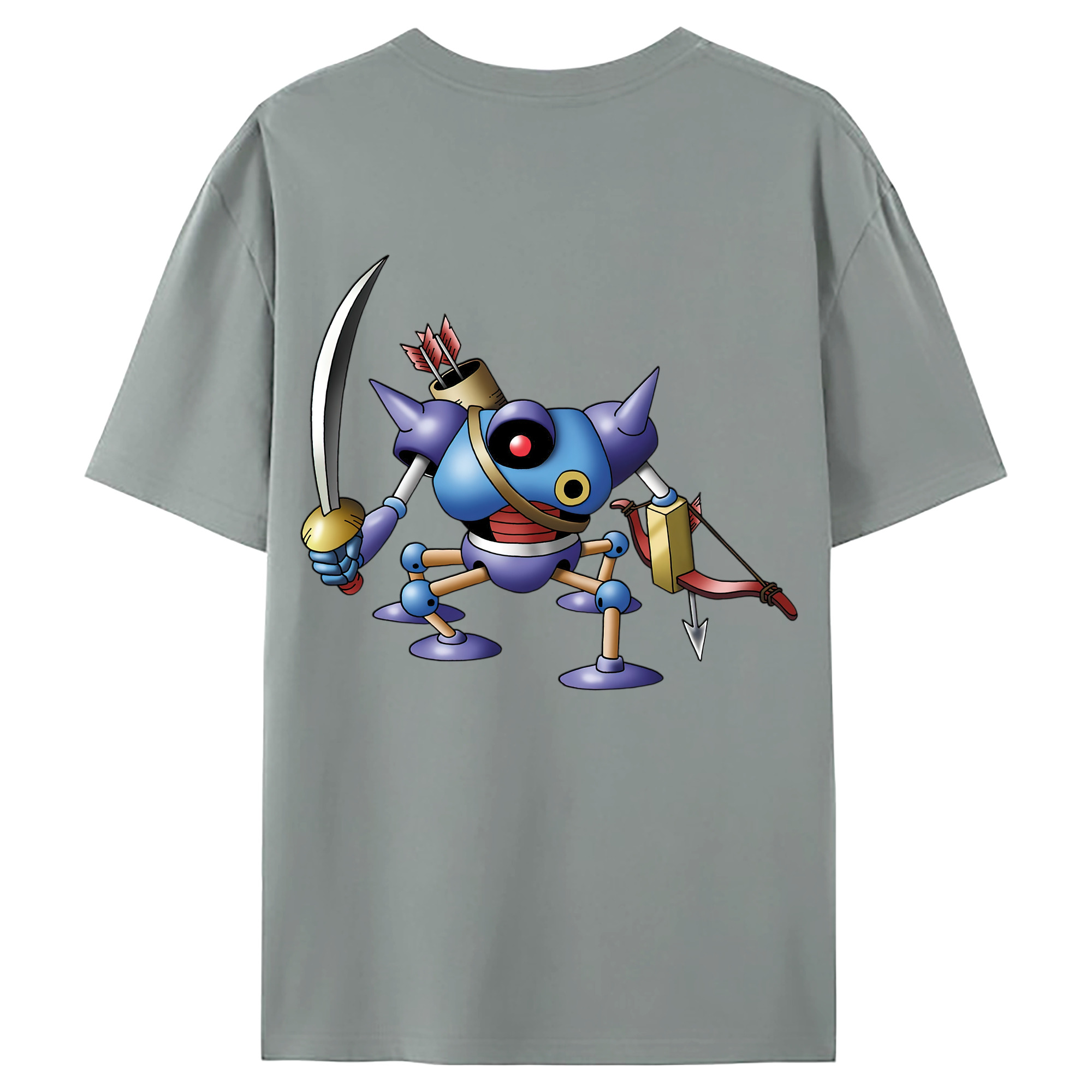 （画像用） ドラゴンクエスト Doragon Kuesuto Dragon Quest 綿100％ メンズ半袖Tシャツ（バックプリント） 通気性
